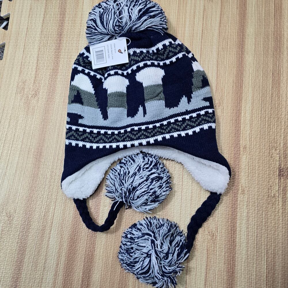 Chokolids Dallas Football Cowboys Navy and Lt. Grey Warm Hat NWT